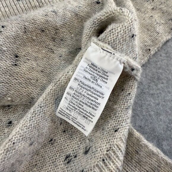 Madewell Women Medium Open Front Donegal Cardigan Pockets Gray Wool Blend Duster - Picture 7 of 12